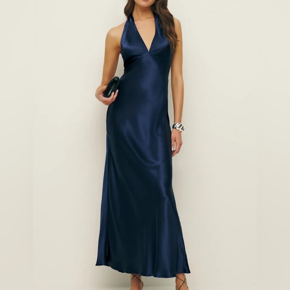 Reformation navy Daniela Silk Dress, size 8 - perfect condition- worn twice.